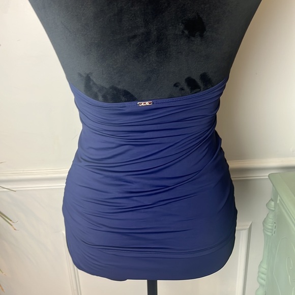 Anne Cole Navy Twist Top Tankini with high waisted bottoms, size medium - Picture 10 of 16